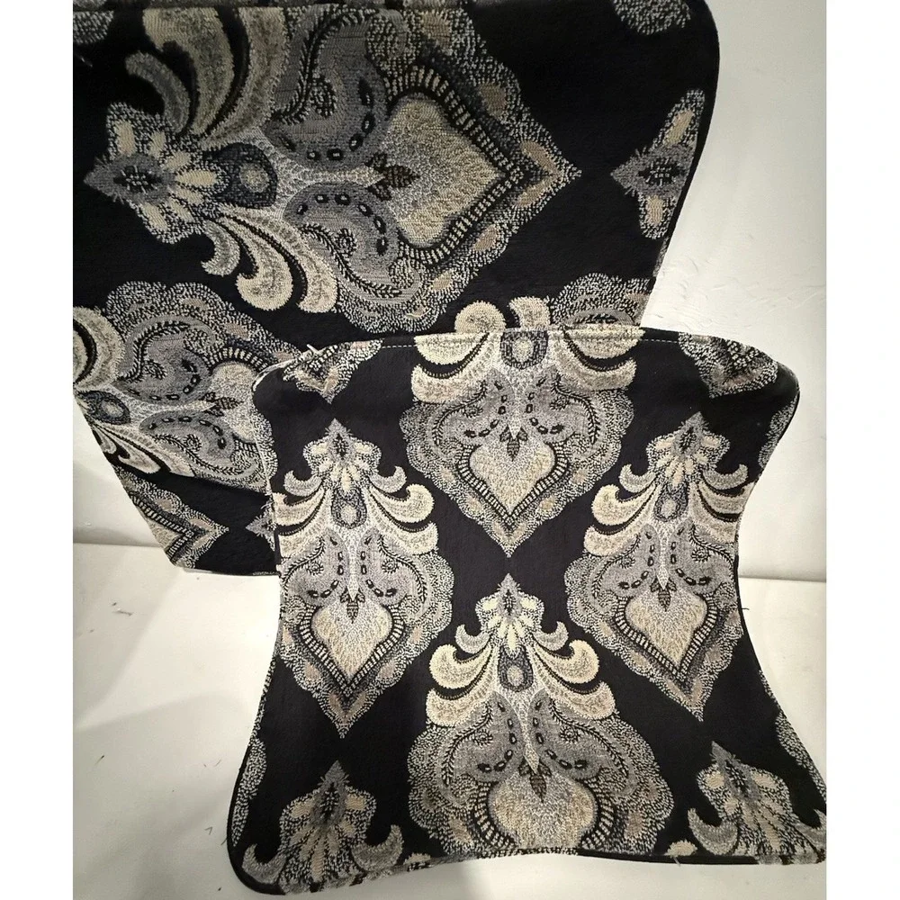 2 Of  Black Design Throw Pillow‎ Cases Pair Zipper ~19